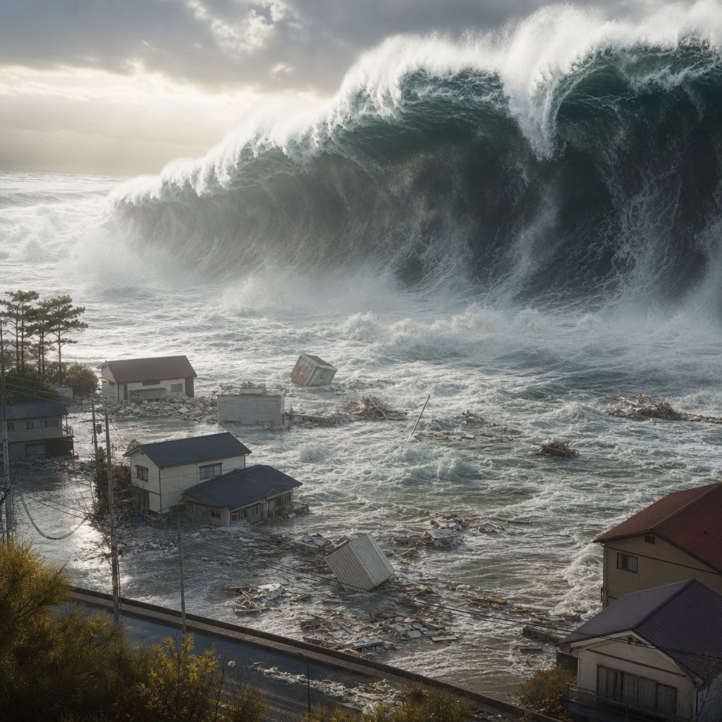 Tsunami Ein Bild zum Thema Tsunami im Industrie Kontext